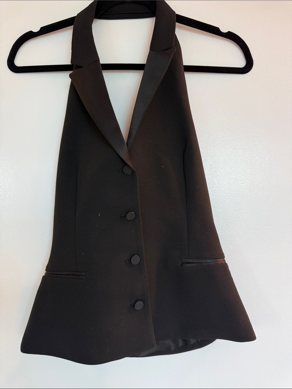 Zara Black Halter-Style Blazer Vest